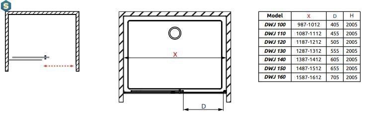 Душові двері Radaway Idea Black DWJ 100 см 387014-54-01L
