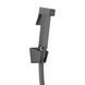 Смеситель с гигиенической лейкой Qtap Gemini QTGEM272GMB45692 Gunmetal Black PVD, Шлифованный черный хром