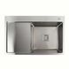 Кухонная мойка Platinum Handmade нержавейка 78x50B R (два отверстия, квадратный сифон 3.0/1.0), Нержавеющая сталь