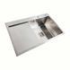 Кухонная мойка Platinum Handmade нержавейка 78x50B R (два отверстия, квадратный сифон 3.0/1.0), Нержавеющая сталь