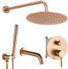 Душова система Rea Lungo brushed copper з виливом + BOX прихованого монтажу REA-P8810, Теплый закат