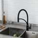 Смеситель для кухни Frap F4552-6 с гибким изливом, черный, Черный матовый