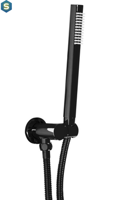 Душевая система Rea Lungo black glossy + BOX скрытого монтажа REA-P4420, Черный матовый