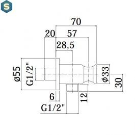 Шлангове приєднання з тримачем Paffoni black matt ZSUP031NO, Черный матовый