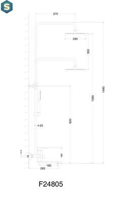 Душевая система Frap F24805, поворотный излив - переключатель на лейку, 1 режим, сатин, Хром матовый