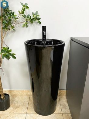 Умывальник напольный VBI Bolonia black glossy VBI-019018, Черный/золото