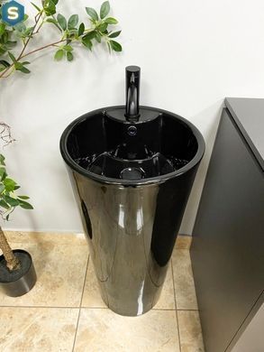 Умывальник напольный VBI Bolonia black glossy VBI-019018, Черный/золото