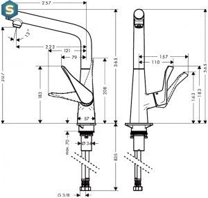 Смеситель кухонный Hansgrohe Metris Select 14883000