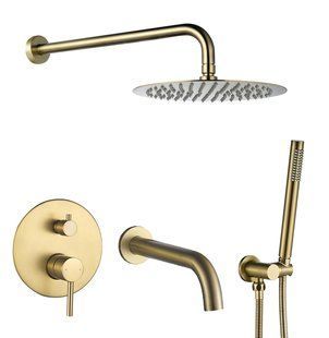 Душова система з виливом VBI Milano brushed gold прихованого монтажу VBI-050110BG, Золотий