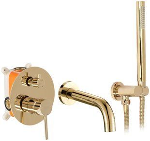Душевая система Rea Lungo L.gold + BOX золотой REA-P4563, Золотой