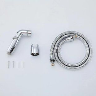Гигиенический набор (лейка, шланг, кронштейн), хром Frap F021, Хром