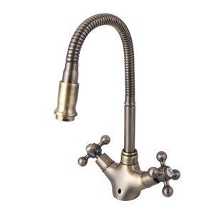 Смеситель для кухни Frap F4319-4 с гибким изливом, бронза, Бронза