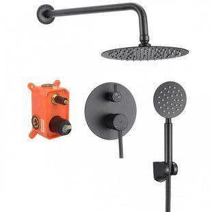 Душевая система скрытого монтажа Yoka Studio 30 black + BOX BP.STUDIO 30 BLK, Черный матовый