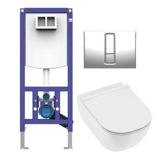 Комплект инсталляция Sanit Ineo Plus 90.733.00..S00 с унитазомJika Mio-N Rimless H8207140000001 с сидением Soft Close, Хром