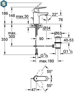 Смеситель для умывальника Grohe Eurosmart Cosmopolitan 3282500E