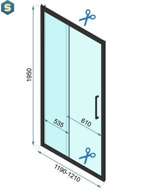 Душова кабіна Rea Rapid Slide 120x80 black пристінна REA-KPL-09880, Черный матовый, Універсальна, прозорий, чорний матовий