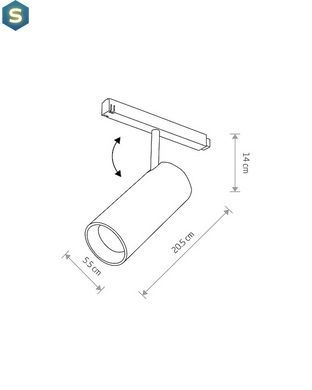 Магнитный трековый светильник Nowodvorski 10655 LVM Spot Led 1x15w 4000к 1100Lm IP20 Bl