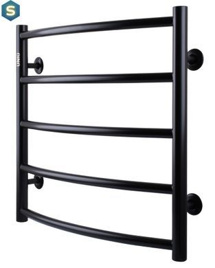 Рушникосушка водяна Unio LD W 500-500-5 BLK Драбинка Дуга чорна, Черный матовый
