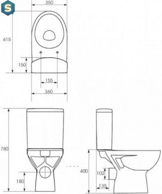 Унитаз-компакт Cersanit Parva CleanOn 011 K27-071 с сидением Soft Close, Белый