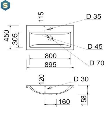 Умивальник Adamant Cers 90 white 100001504, Білий