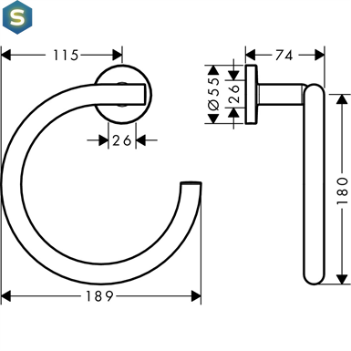 Кольцо для полотенца Hansgrohe Logis 41724000