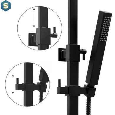 Душова система Yoka Gira 25 Black з термостатом BP.GIRA-THERM-25-BLK, Черный матовый