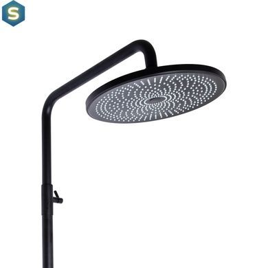 Душова система універсальна Qtap Slavonice на три споживача (з виливом) QTSLA111BLM45906 Black matt, Черный матовый