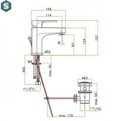 Смеситель для умывальника Fiore Kyma хром 75CR6520