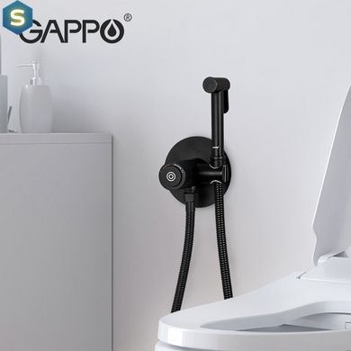 Набор гигиенического душа скрытого монтажа Gappo G7288-6 с крючком, Черный матовый