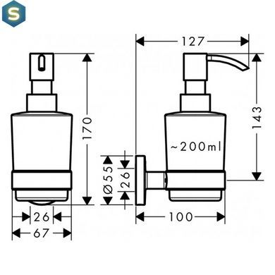 Дозатор для жидкого мыла Hansgrohe Logis 41714000