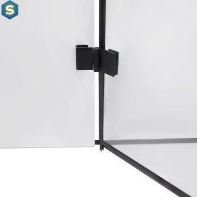 Душова кабіна Qtap Capricorn BLA10128RC6 120x80 см, скло Clear 6 мм, покриття CalcLess без піддона, Чорний/золото, Універсальна, прозорий