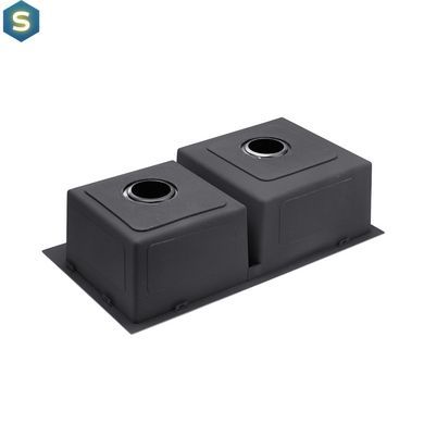 Кухонна мийка Kroner KRP Schwarze - 7843ZHM PVD (3,0/1,0 мм) CV022797, Чорний/золото