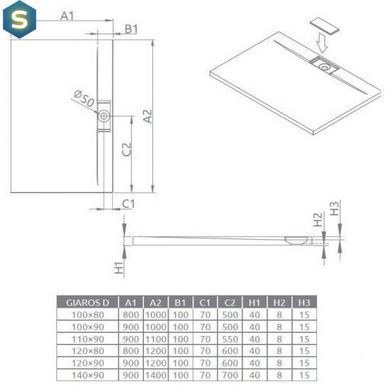 Душевой поддон Radaway Giaros D 140х90 MKGD1490-03