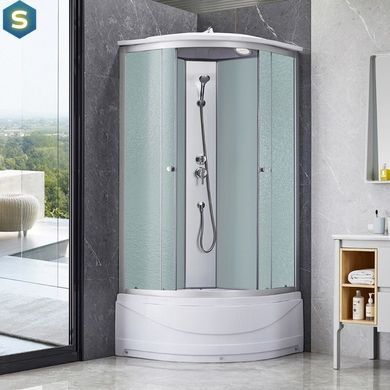 Душевой бокс Lidz Tani SB90x90.SAT.HIGH.FR Frost, Хром матовый, матовый, хром матовый