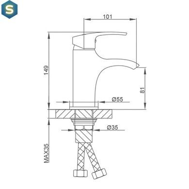 Змішувач для умивальника Frap F1069, Хром