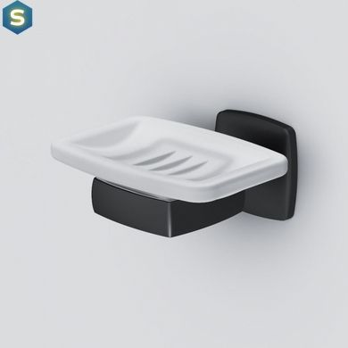 Мильниця Am.Pm Gem скляна настінна black A9034222, Черный матовый