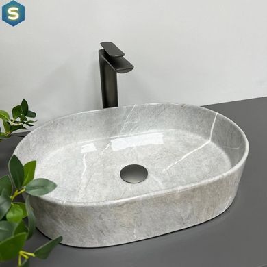 Умывальник (раковина) VBI VERONA 50 GREY STONE GLOSSY накладной, Каппучино