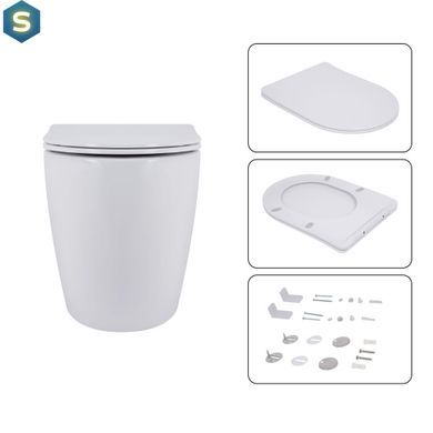 Підвісний унітаз Qtap Robin + інсталяція Qtap Nest 4 в 1 (лінійна клавіша Chrome), Білий