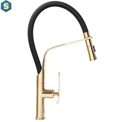 Смеситель для кухни Rea Castor высокий black/gold REA-B6936, Черный/золото