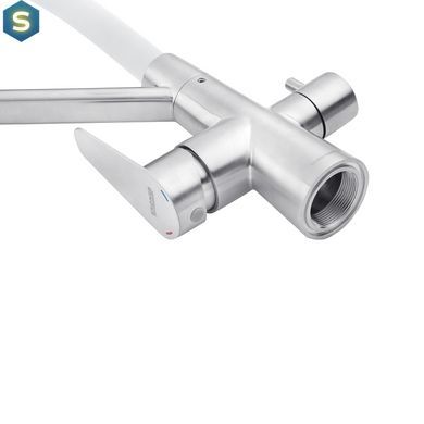 Змішувач для кухні з підключенням до фільтру Kroner KRP Edelstahl Klassisch - ESG03817WHI CV027938, Нержавіюча сталь