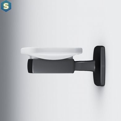 Мильниця Am.Pm Gem скляна настінна black A9034222, Черный матовый
