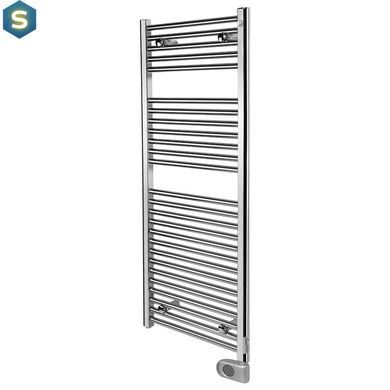 Рушникосушка електрична Zehnder Aura 1226 x 500 мм хром 300 Вт з прихованим підключенням (PBECZ-120-50-MQ-HID), Хром, Праве, Електронний