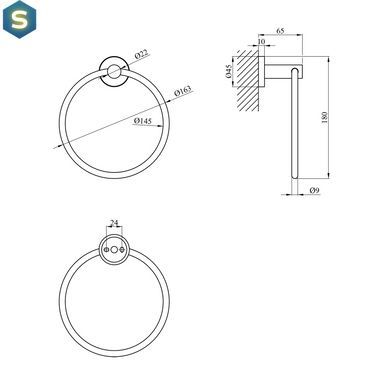 Полотенцедержатель Kroner KRP Edelstahl Klassisch - ESG3704 CV025642, Хром матовый