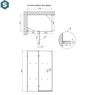 Душова кабіна Qtap Capricorn BLA10128RC6 120x80 см, скло Clear 6 мм, покриття CalcLess без піддона, Чорний/золото, Універсальна, прозорий