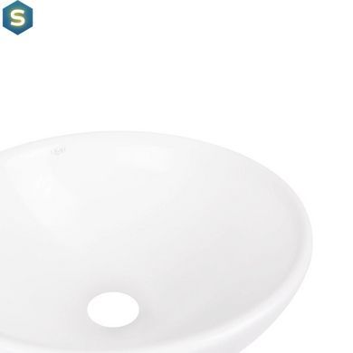 Умывальник Qtap Owl накладной круглый 400х400х155 мм White + донный клапан PU02, Белый