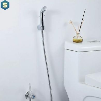 Гигиенический набор (лейка, шланг, кронштейн), хром Frap F021, Хром