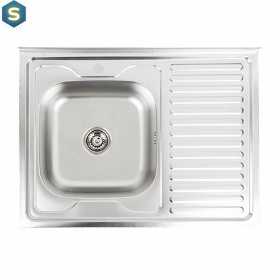 Кухонная мойка из нержавеющей стали Valeso 8060 L декор (0,7/160 мм), Decor
