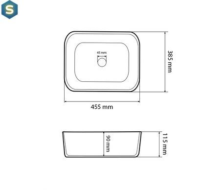 Умывальник VBI Vestone 45 white накладний VBI-017000, Білий