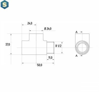 Трійник Navin для підключення ТЕНа, 1/2", хром 12-228153-3680, Хром