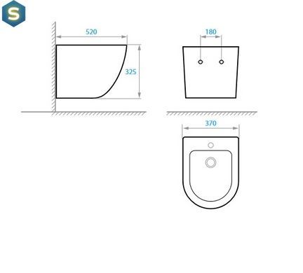 Біде Koller Pool Round підвісне RN-0520-B, Білий